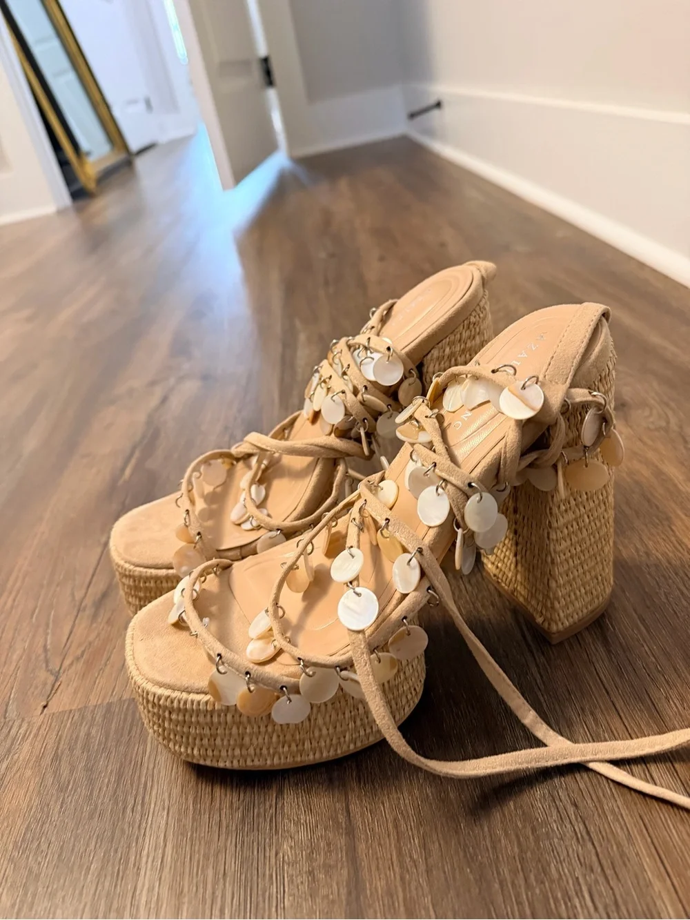 Natural Mother-of-Pearl Platform Sandal - Zazzle